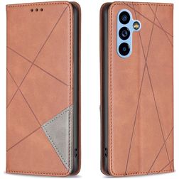 Mobigear Rhombus Slim Samsung Galaxy A54 Hülle Klapphülle - Braun