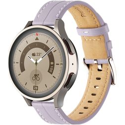 Mobigear Stitched Leder Smartwatch Armband Dornschließe - 22-mm-Universalanschluss - Lila