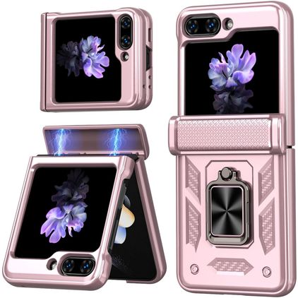 Mobigear Armor ring Samsung Galaxy Z Flip 7 FE Hülle Hardcase Backcover Stoßfest mit Ringhalter - Roségold