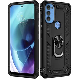 Mobigear Armor Ring Motorola Moto G71 5G Hardcase Backcover Shockproof mit Ringhalter - Schwarz