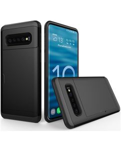 Mobigear Card Samsung Galaxy S10 Hardcase Backcover Shockproof mit Kartenfach - Schwarz