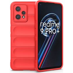 Mobigear Bumpy Realme 9 Pro Plus Hülle Flexibles TPU Backcover - Rot