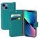 Mobiparts Saffiano Wallet iPhone 13 Mini Hülle Klapphülle Geldbörse - Türkis