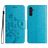 Mobigear Flowers Samsung Galaxy A56 Hülle Klapphülle Geldbörse - Blau