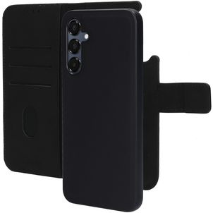 Mobiparts Samsung Galaxy A16 MagSafe Hülle Echtes Leder Abnehmbare 2in1 Klapphülle Geldbörse - Schwarz