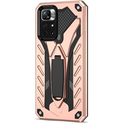 Mobigear Armor Stand Xiaomi Redmi Note 11T Hülle Hardcase Backcover Stoßfest mit Ständer - Roségold