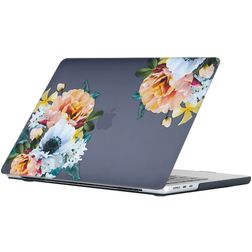 Mobigear Design MacBook Air 15 Zoll (2023-2025) Hardcase Hülle MacBook Case - Flowers Black - Model A2941 / A3114 / A3241