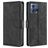 Mobigear Croco Motorola Edge 30 Fusion Hülle Klapphülle Geldbörse - Schwarz