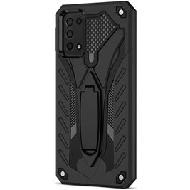 Mobigear Armor Stand Samsung Galaxy A03s Hülle Hardcase Backcover Stoßfest mit Ständer - Schwarz