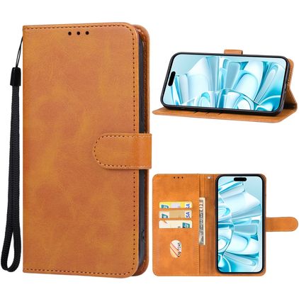 Mobigear Wallet iPhone 16 Klapphülle Portemonnaie - Braun