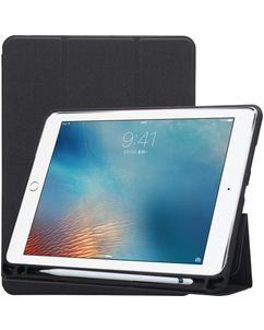 Mobigear Tri-Fold Gel iPad Pro 10.5 Zoll (2017) Hülle TPU,Kunstleder Klapphülle + Stifthalter - Schwarz