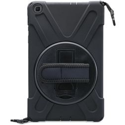 Xccess Survivor All-round Samsung Galaxy Tab S6 Lite Stoßfeste Hardcase Hülle + Schulterträger + Ständer - Schwarz