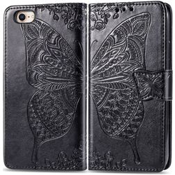 Mobigear Butterfly iPhone 7 Hülle Klapphülle Geldbörse - Schwarz