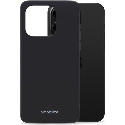 Mobilize Rubber Gelly iPhone 16 Pro Max Hülle Flexibles TPU Backcover - Schwarz