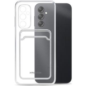 Mobilize Gelly Card Durchsichtig Samsung Galaxy A14 Hülle Flexibles TPU Backcover mit Kartenhalter - Transparent