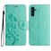 Mobigear Flowers Samsung Galaxy A36 Hülle Klapphülle Geldbörse - Grün