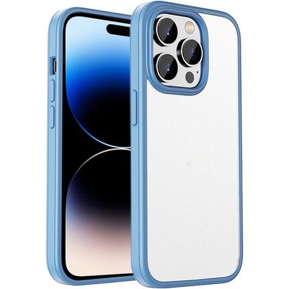 Mobigear Crystal iPhone 14 Pro Max Hülle Hardcase Backcover Stoßfest - Transparent / Blau