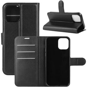 Mobigear Classic iPhone 12 Pro Hülle Klapphülle Geldbörse - Schwarz