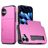 Mobigear Card iPhone 18 Hülle Hardcase Backcover Stoßfest mit Kartenhalter - Rose Red