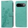 Mobigear Flowers Google Pixel 11 Pro Hülle Klapphülle Geldbörse - Grün