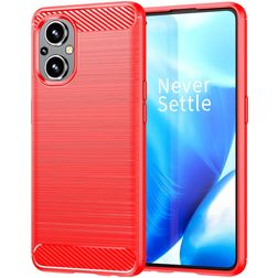 Mobigear Brushed Slim OPPO Reno 7 Lite Hülle Flexibles TPU Backcover - Rot