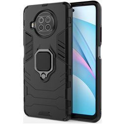 Mobigear Armor Ring Xiaomi Mi 10T Lite Hardcase Backcover Shockproof mit Ringhalter - Schwarz