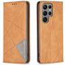 Mobigear Rhombus Slim Samsung Galaxy S25 Ultra Hülle Klapphülle - Cognac