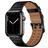 Mobigear Milano Leder Apple Watch Armband Dornschließe - 42/41/40/38 mm - Schwarz