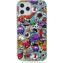 Mobigear Design iPhone 12 Pro Hülle Flexibles TPU Backcover - Graffiti Mobigear Design iPhone 12 Pro Hülle Flexibles TPU Backcover - Graffiti