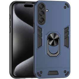 Mobigear Armor Ring Samsung Galaxy M55 Hülle Hardcase Backcover Stoßfest mit Ringhalter - Blau