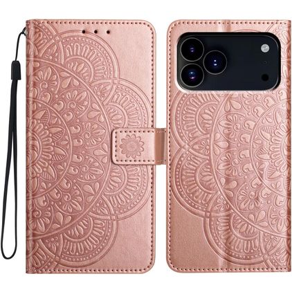 Mobigear Mandala iPhone 18 Pro Max Klapphülle Portemonnaie - Roségold