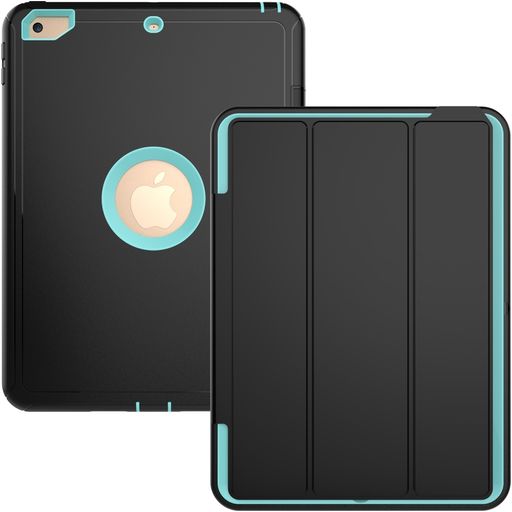 Mobigear Tri-Fold Folio iPad 6 (2018) Hülle Klapphülle - Schwarz / Türkis