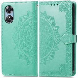 Mobigear Mandala OPPO A17 Hülle Klapphülle Geldbörse - Grün