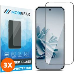 Mobigear Premium Google Pixel 9 Panzerglas Gehärtetes Glas Displayschutz - Hüllenfreundlich - Schwarz (3er Pack)