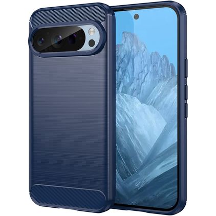 Mobigear Brushed Slim Google Pixel 9 Hülle Flexibles TPU Backcover - Blau