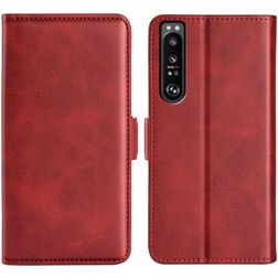 Mobigear Slim Magnet Sony Xperia 1 IV Hülle Klapphülle Geldbörse - Rot