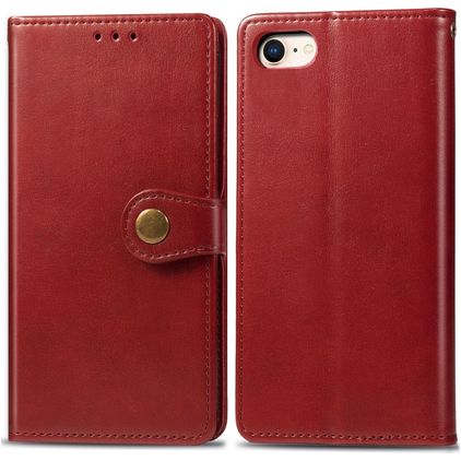 Mobigear Snap Button iPhone 7 Hülle Klapphülle Geldbörse - Rot