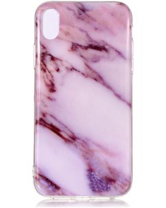 Mobigear Marble iPhone XS Max Hülle Flexibles TPU Backcover - Lila