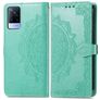 Mobigear Mandala Vivo V21 Hülle Klapphülle Geldbörse - Grün