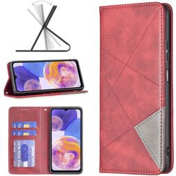 Mobigear Rhombus Slim Samsung Galaxy A23 Hülle Klapphülle - Rot
