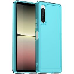 Mobigear Crystal Sony Xperia 10 V Hülle Flexibles TPU Backcover - Blau