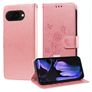 Mobigear Flowers Google Pixel 9a Hülle Klapphülle Geldbörse - Roségold