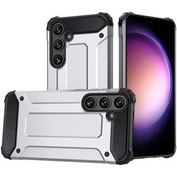 Mobigear Outdoor Samsung Galaxy S24 Hülle Hardcase Backcover Stoßfest - Silber