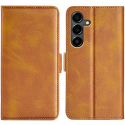 Mobigear Slim Magnet Samsung Galaxy S25 FE Hülle Klapphülle Geldbörse - Cognac