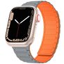 Mobigear Loop Mag Silikon Apple Watch Armband Magnetverschluss - 49/46/45/44 mm - Grau / Orange