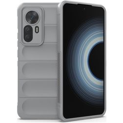 Mobigear Bumpy Xiaomi 12T Hülle Flexibles TPU Backcover - Grau