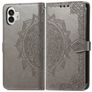 Mobigear Mandala Nothing Phone (2) Hülle Klapphülle Geldbörse - Grau