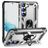 Mobigear Armor Ring Samsung Galaxy S23 Hülle Hardcase Backcover Stoßfest mit Ringhalter - Silber