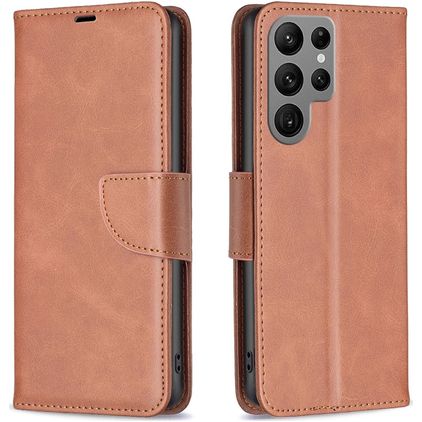 Mobigear Excellent Samsung Galaxy S25 Ultra Hülle Klapphülle Geldbörse - Braun