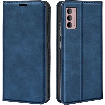 Mobigear Retro Slim Motorola Moto G42 Hülle Klapphülle Geldbörse - Blau